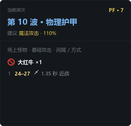 当前波次面板